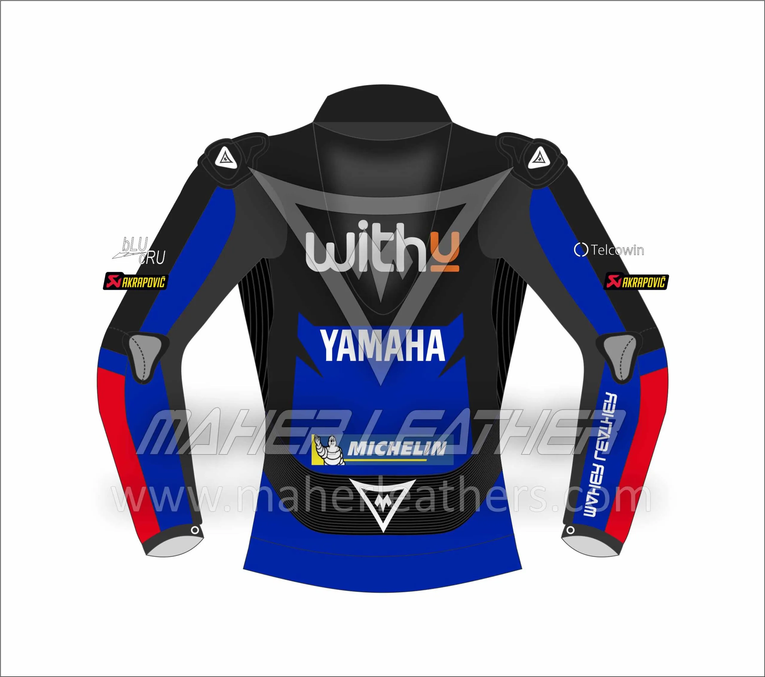 Andrea Dovizioso Yamaha leather Motorbike racing jacket 2022