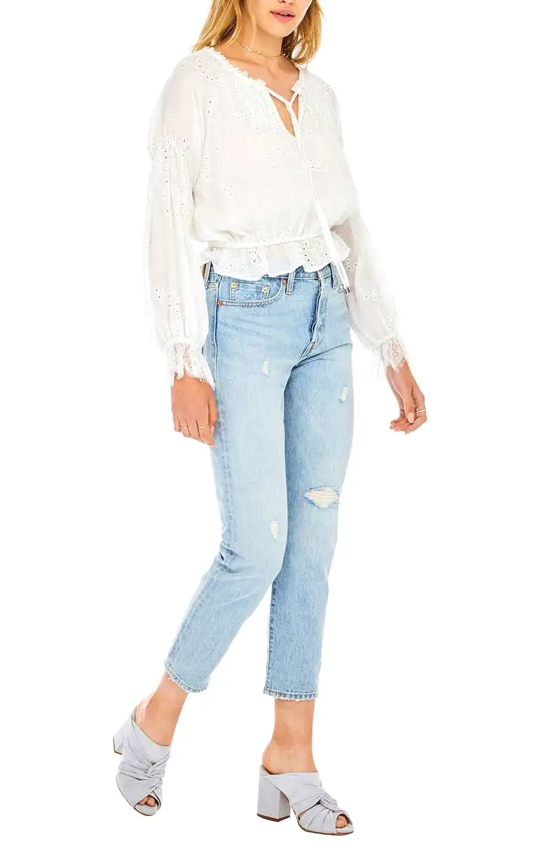 ASTR Lennon Eyelet Blouse