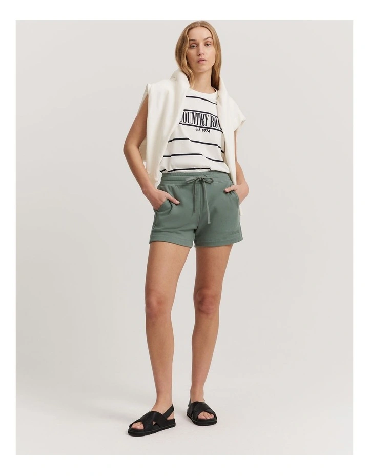 Australian Cotton Heritage Sweat Short in Eucalyptus