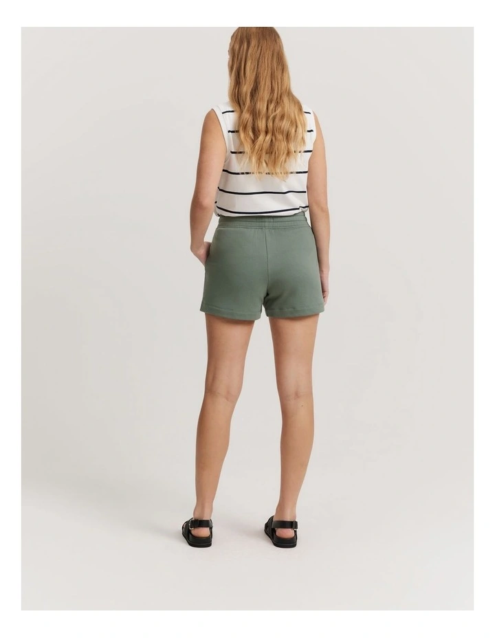 Australian Cotton Heritage Sweat Short in Eucalyptus