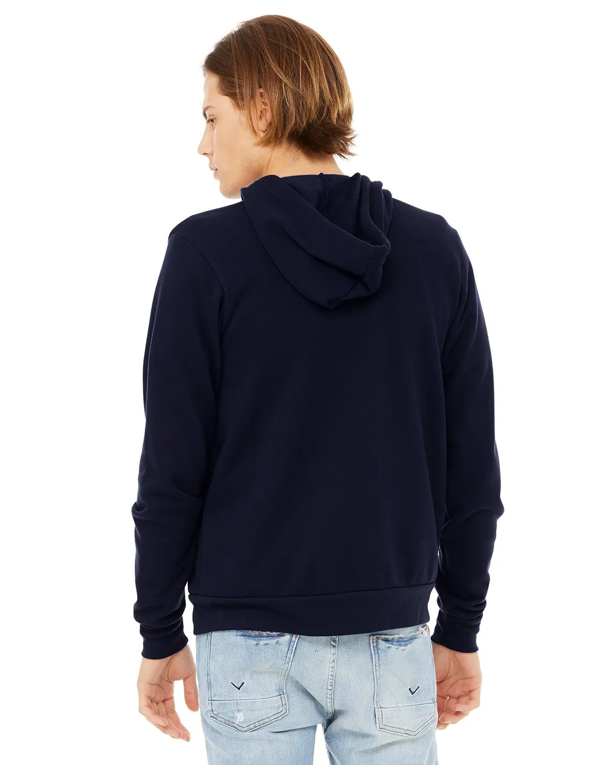 Bella + Canvas Unisex Poly-Cotton Fleece Full-Zip Hoodie 3739 Navy