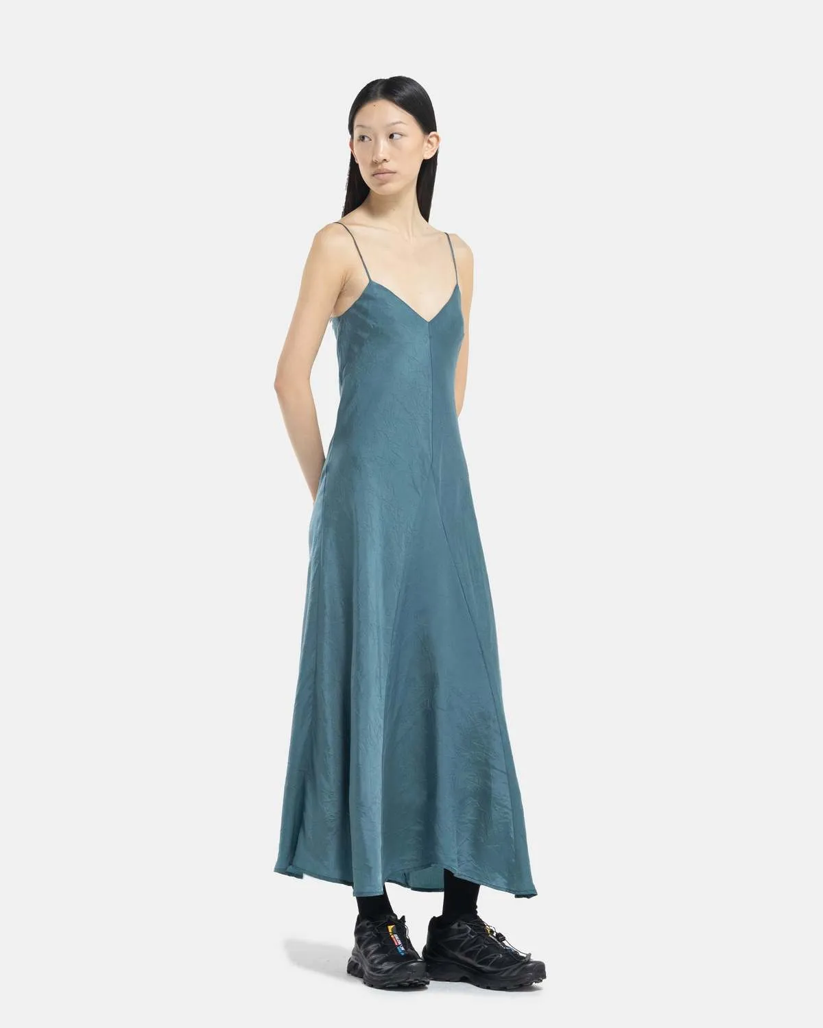 Bias Slip Dress - Blue