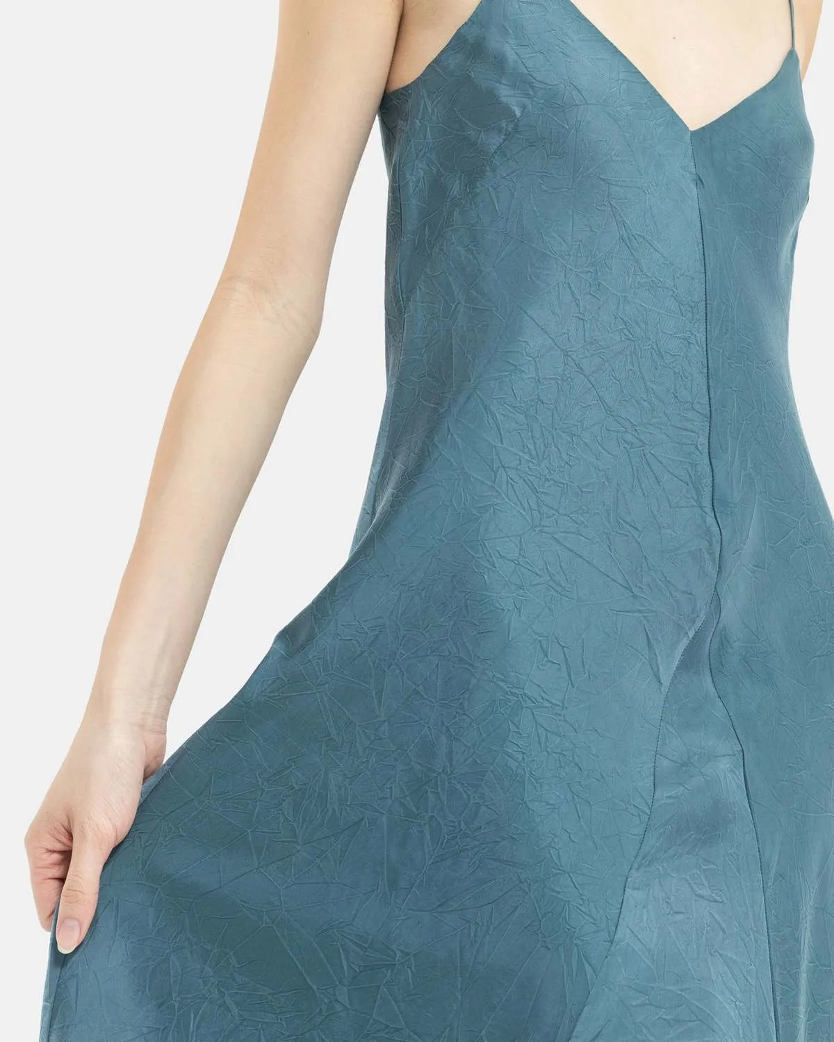 Bias Slip Dress - Blue