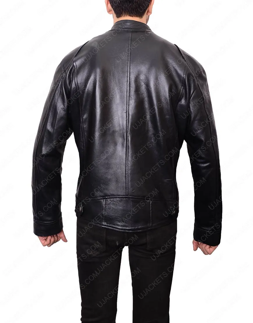 Black Double Front Pocket Jacket for Mens