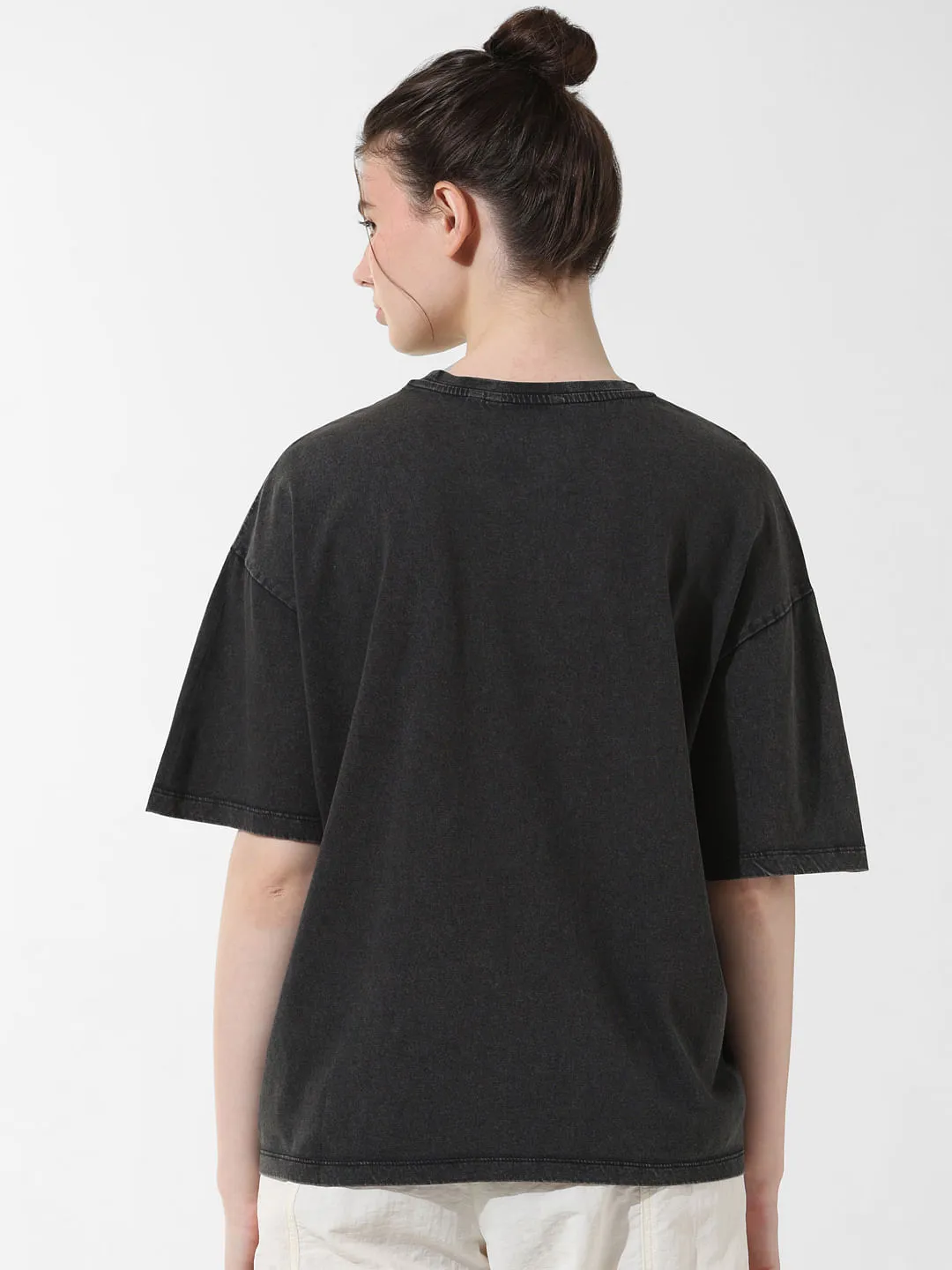 Black Graphic Print Oversized T-shirt