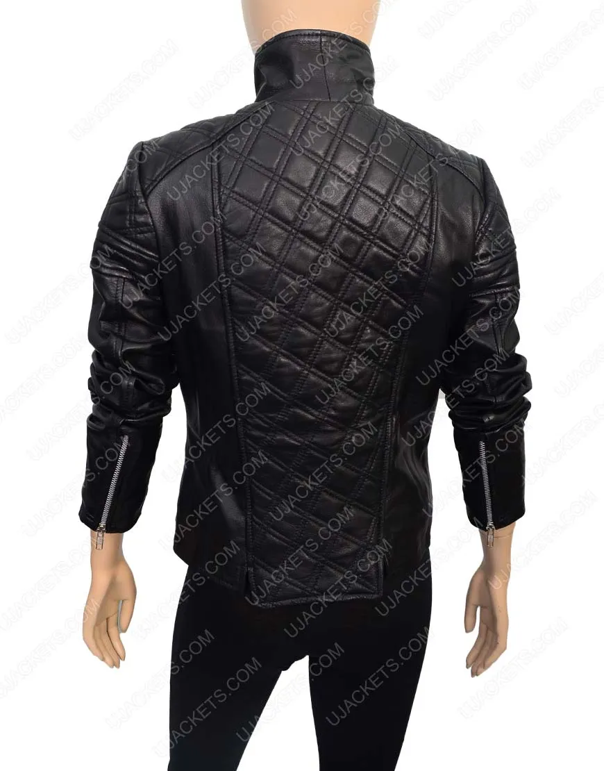 Black Quilted Motorcycle Jacket for Womens on Ujackets