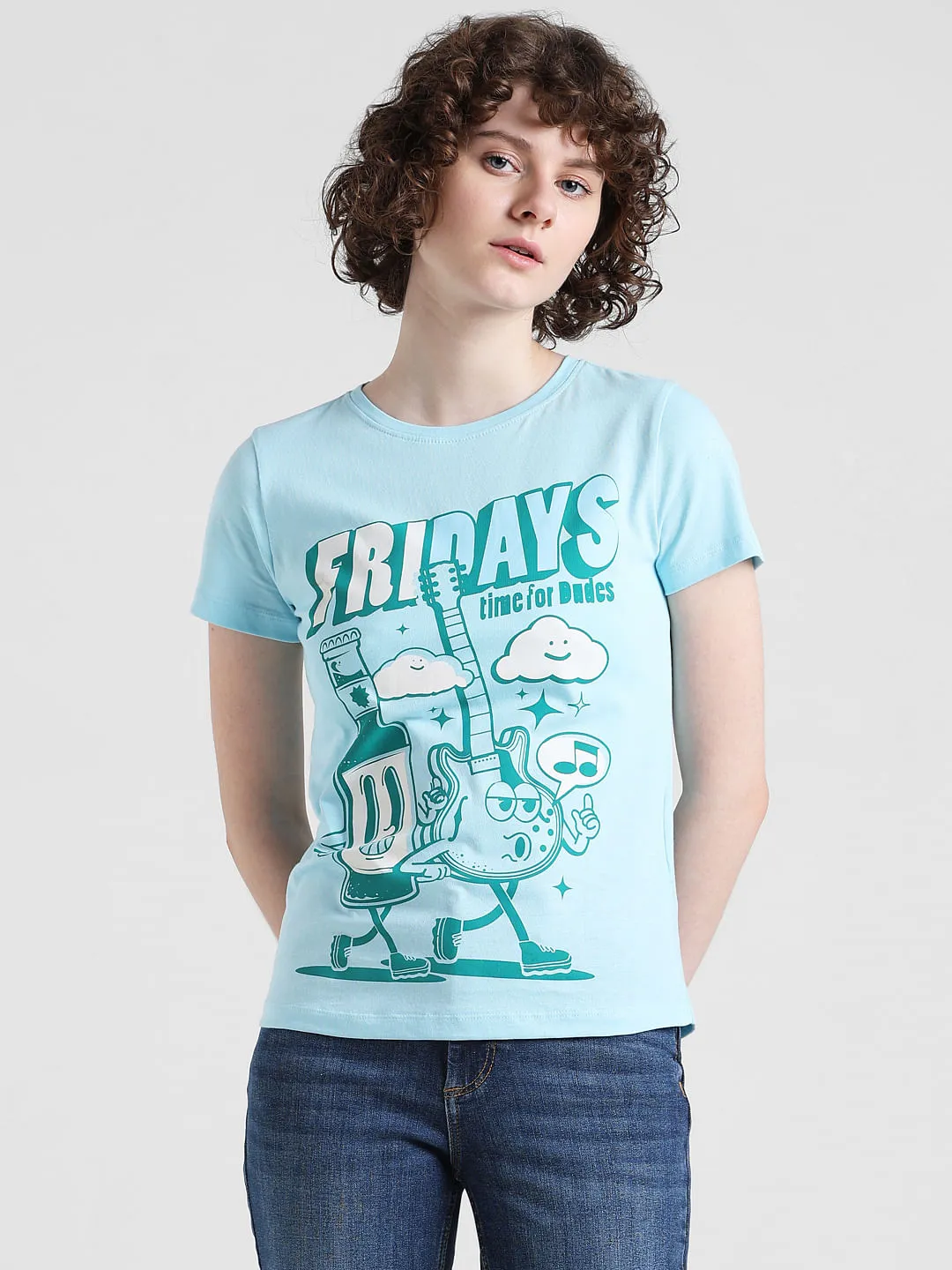 Blue Friday Graphic Print T-shirt