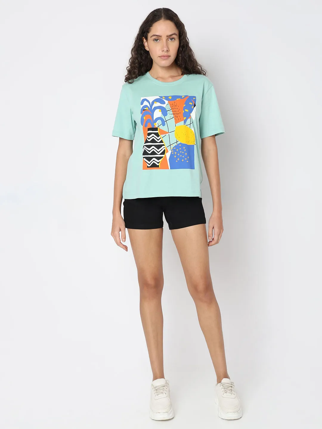 Blue Graphic Print T-shirt