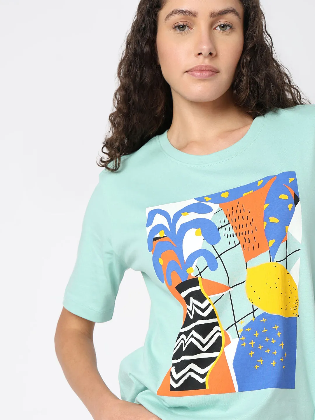 Blue Graphic Print T-shirt