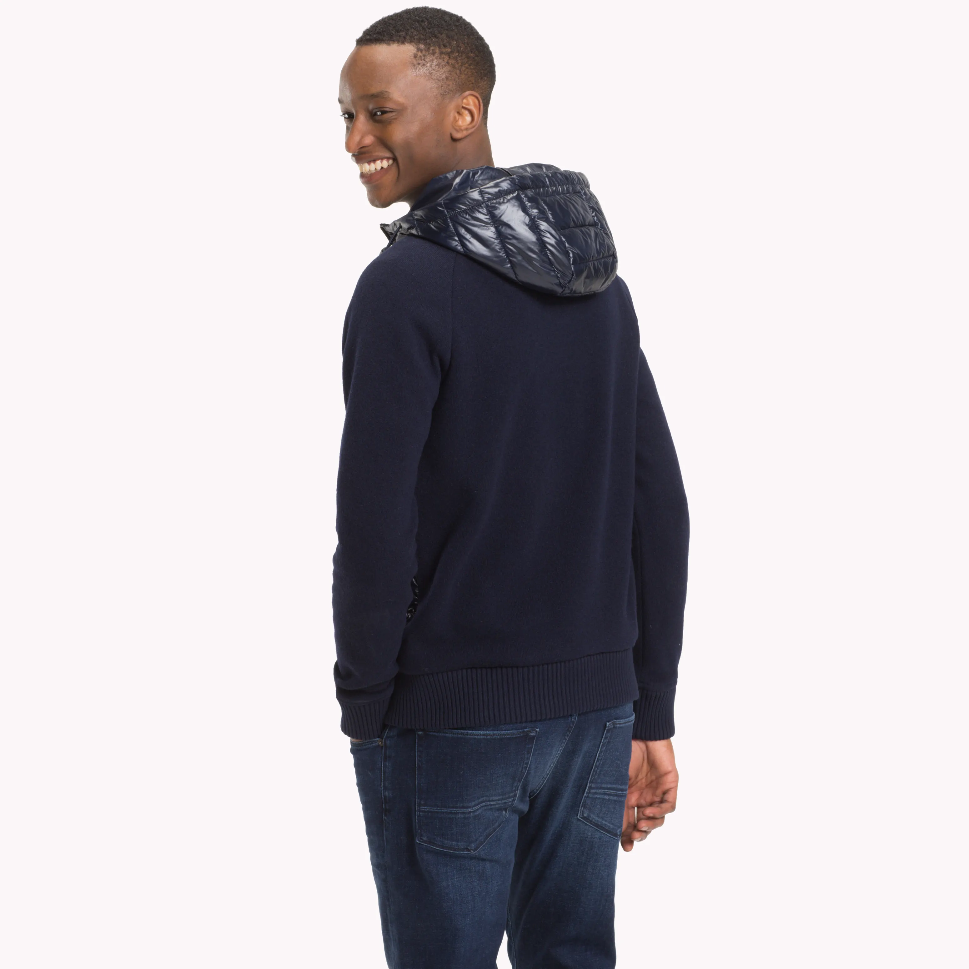 Blue Raglan Sleeve Padded Hoodie | Sweatshirts & Hoodies | Tommy Hilfiger