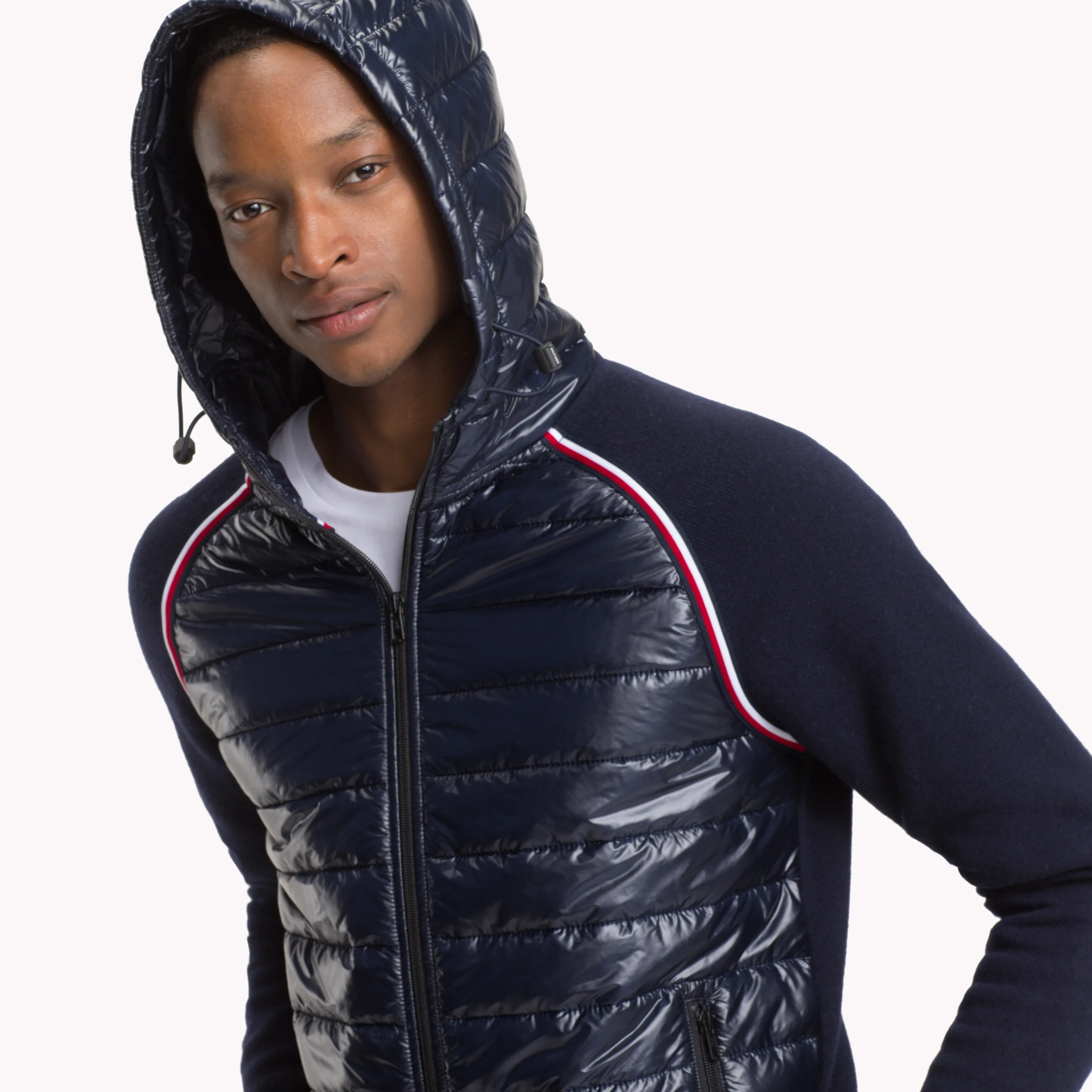 Blue Raglan Sleeve Padded Hoodie | Sweatshirts & Hoodies | Tommy Hilfiger