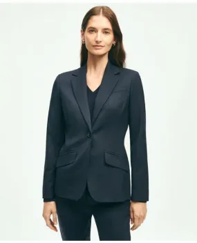 Brooks Brothers Women's Stretch Wool 1-Button Jacket Navy