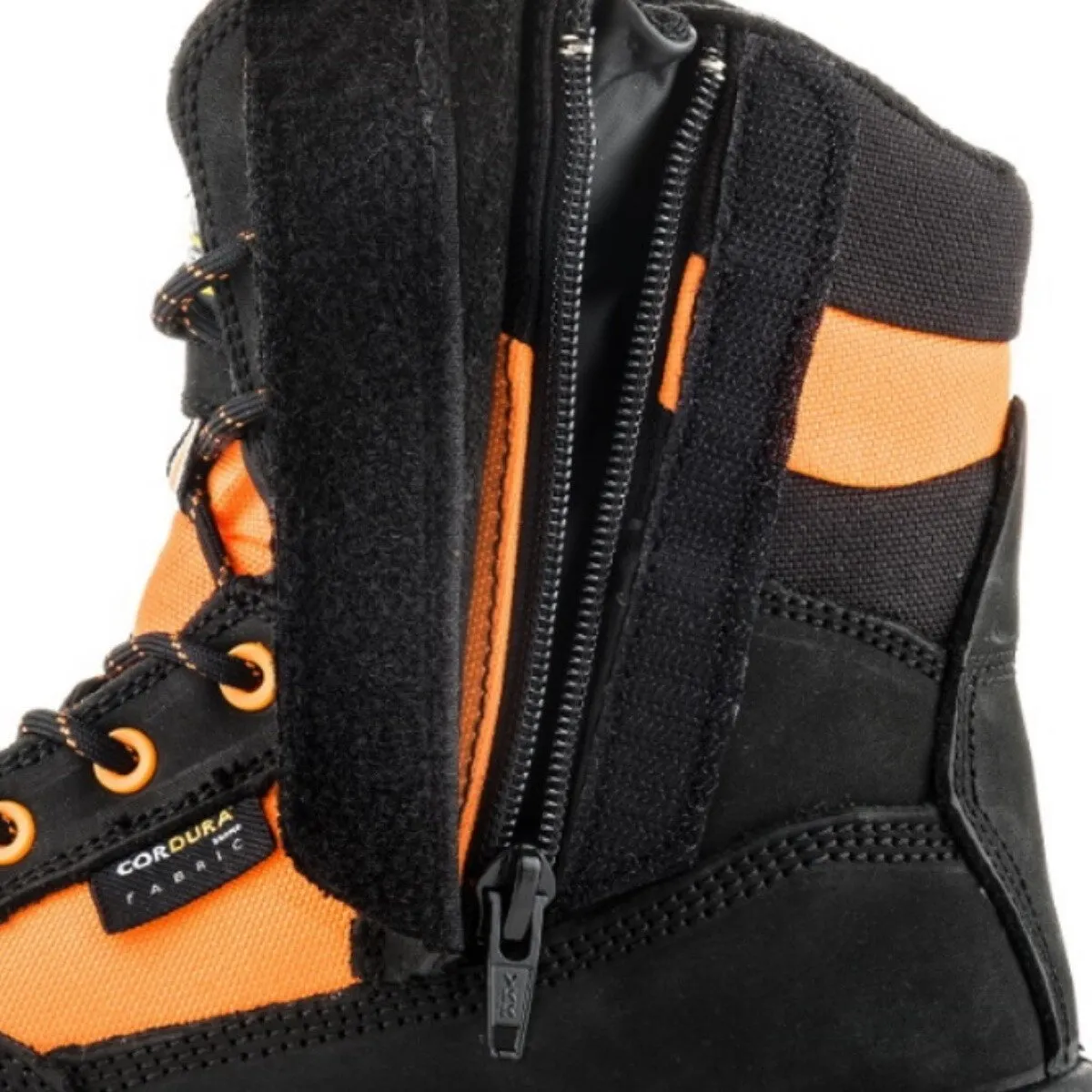 Buckbootz BVIZ1 Buckz Viz Black or Brown Leather/Hi-Viz Cordura S3 Non Metallic Lace/Zipper Safety Boot