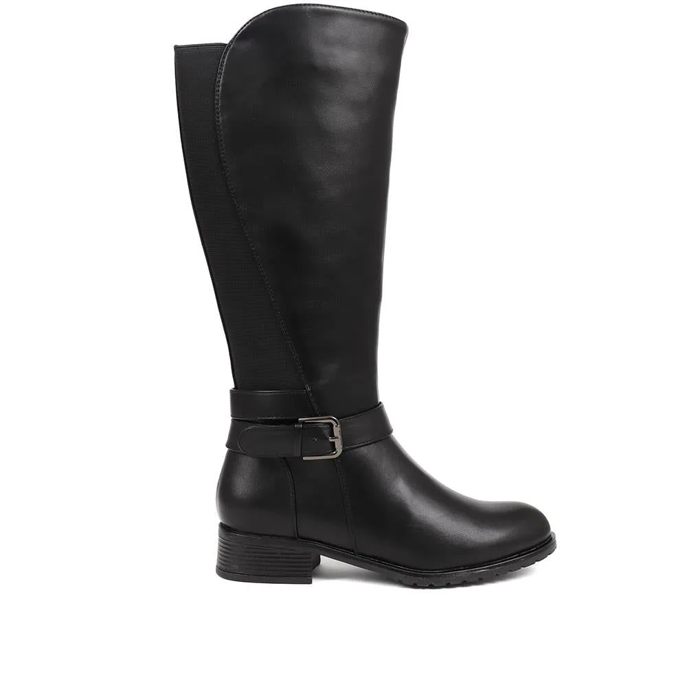 Buckle Detail Calf Boots - SANYI38027 / 324 603