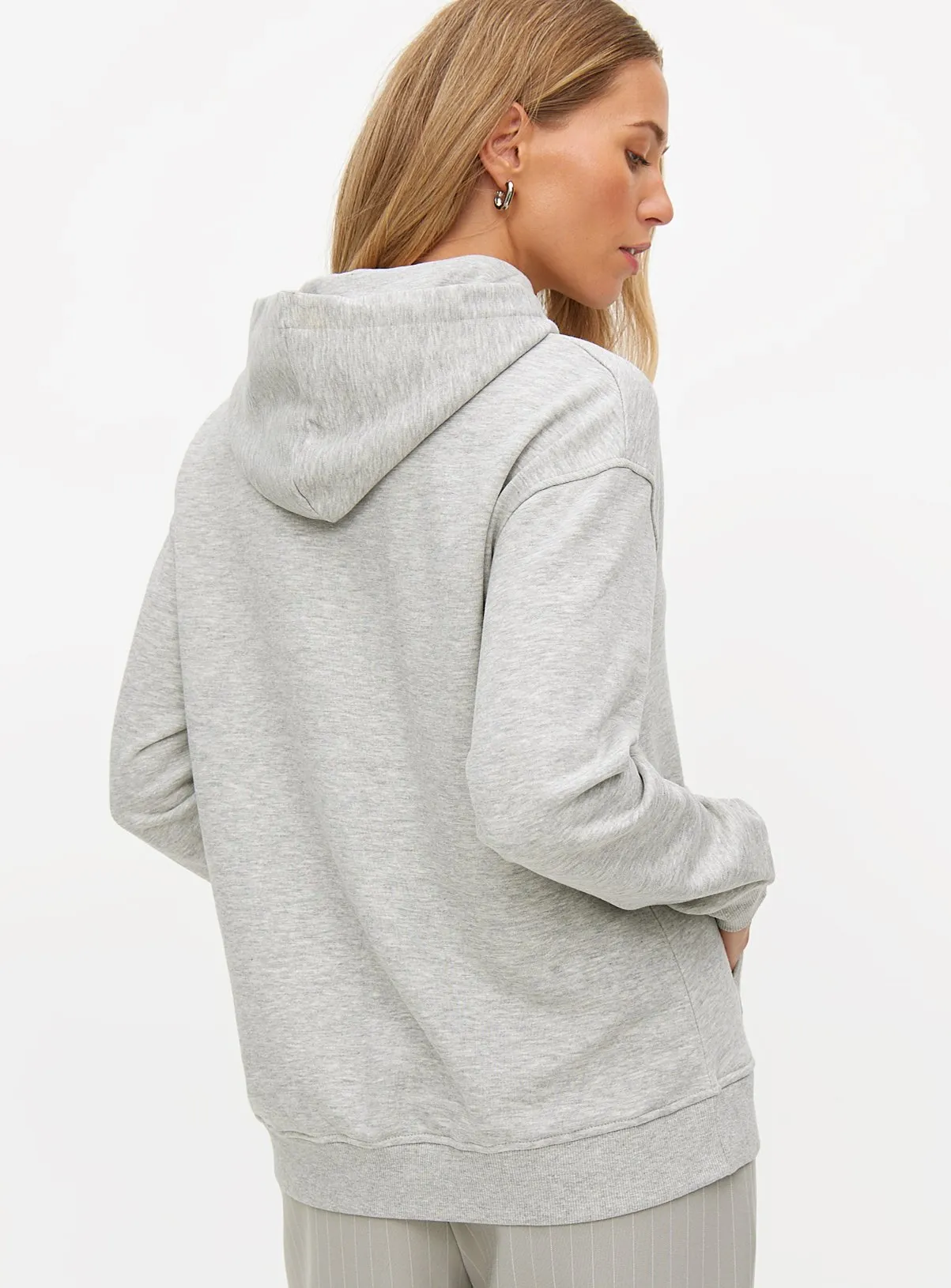 Buy Grey Marl Plain Overhead Hoodie S | Hoodies and sweatshirts | Tu