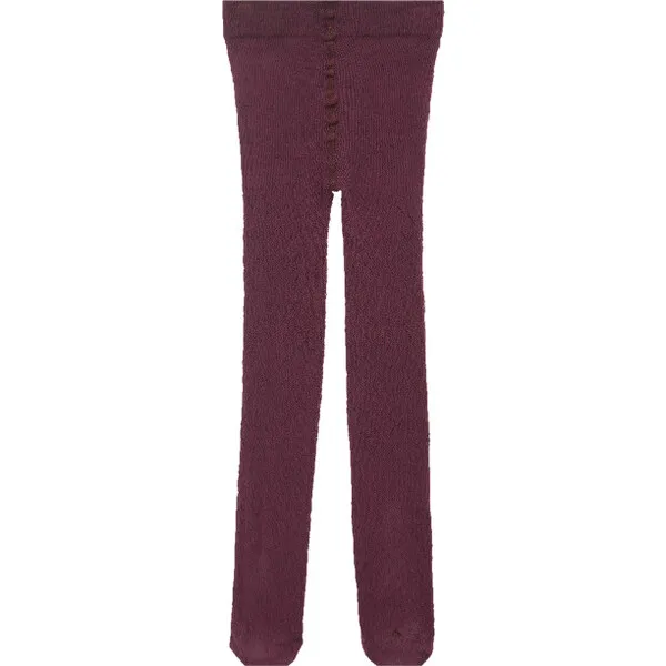 Caramel Pointelle Tights, Plum