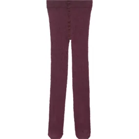 Caramel Pointelle Tights, Plum