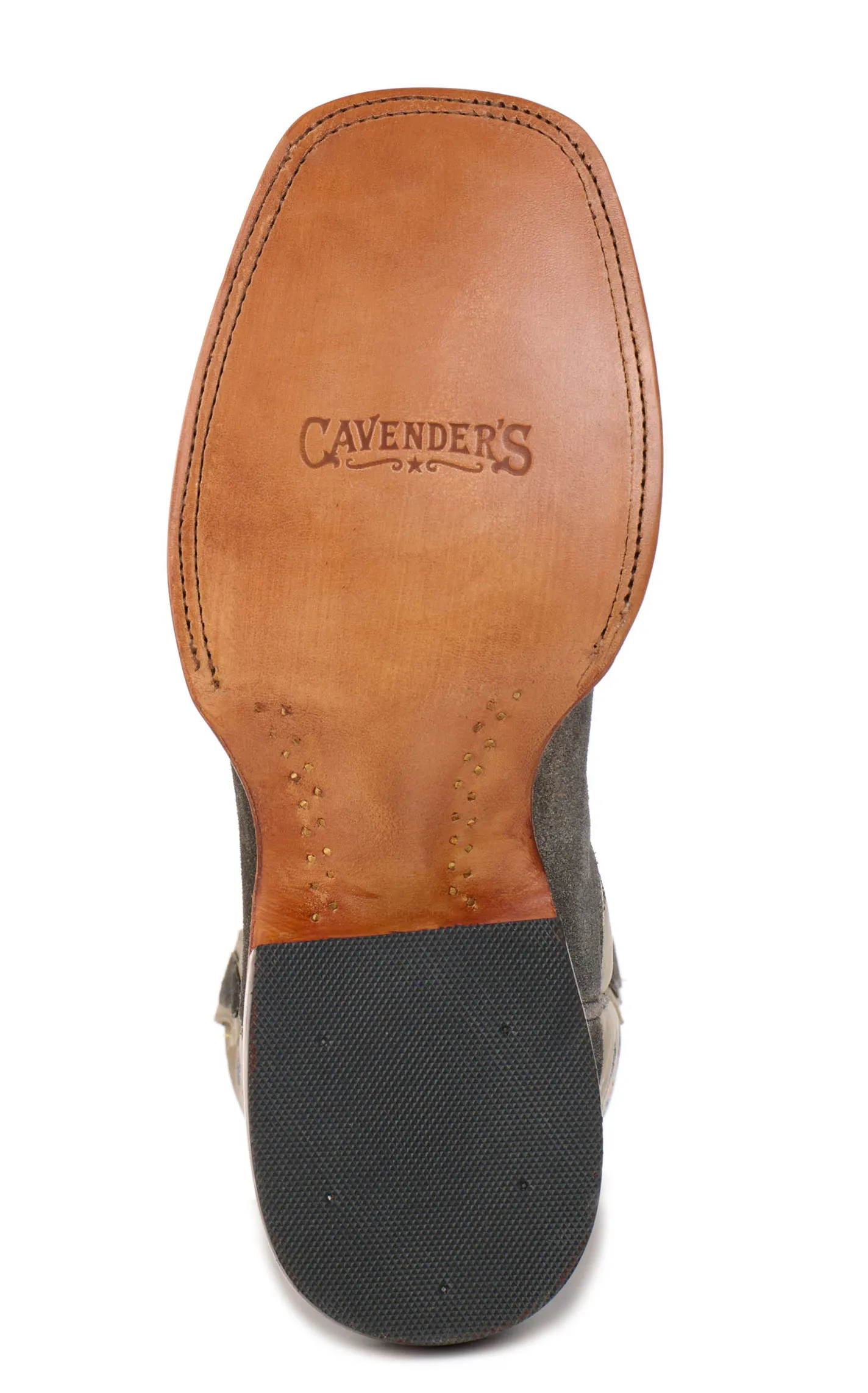 Cavender's Men's Charcoal Roughout and Light Grey Wide Square Toe Cowboy Boots