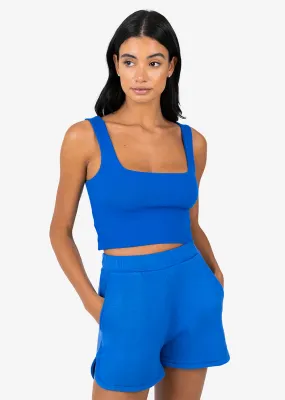 Club LC Scalloped Sweat Short Electric Blue