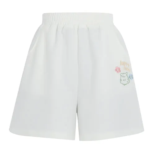 Cute Spring White Bear Shorts MK19174