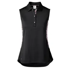 Daily Sports Beth Sleeveless Polo Shirt Black