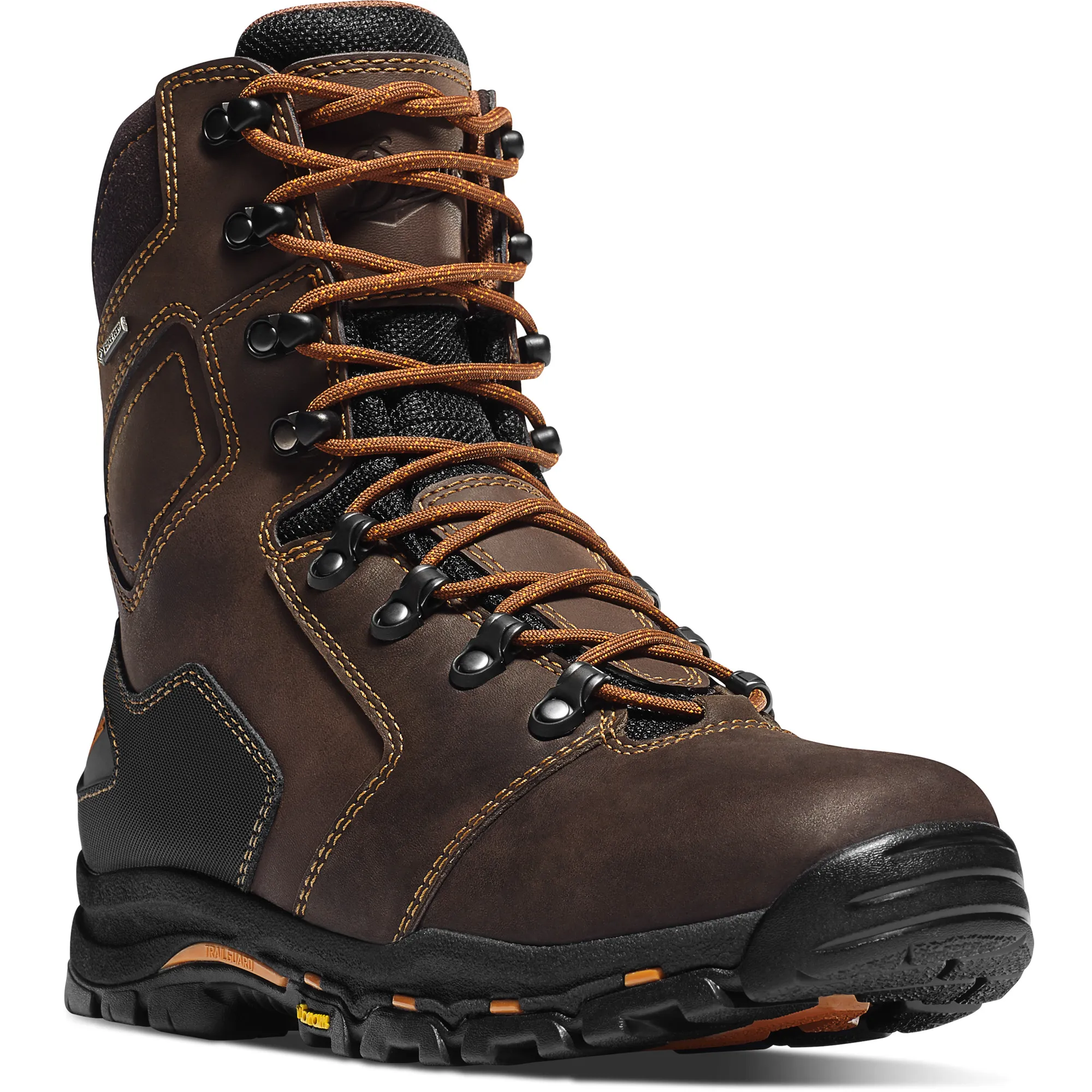 Danner Mens Vicious 8” inch Gore-Tex Waterproof Comp Toe Work Boot- Brown Full-Grain Leather