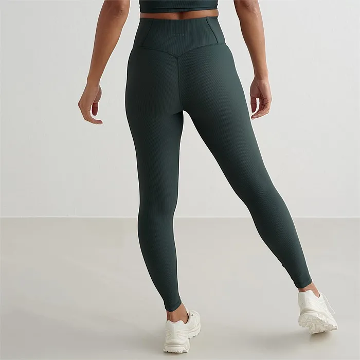 Deep Emerald Ribbed Performance Tights | Tights | Stirling Sports