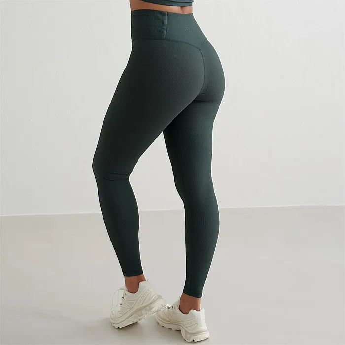 Deep Emerald Ribbed Performance Tights | Tights | Stirling Sports