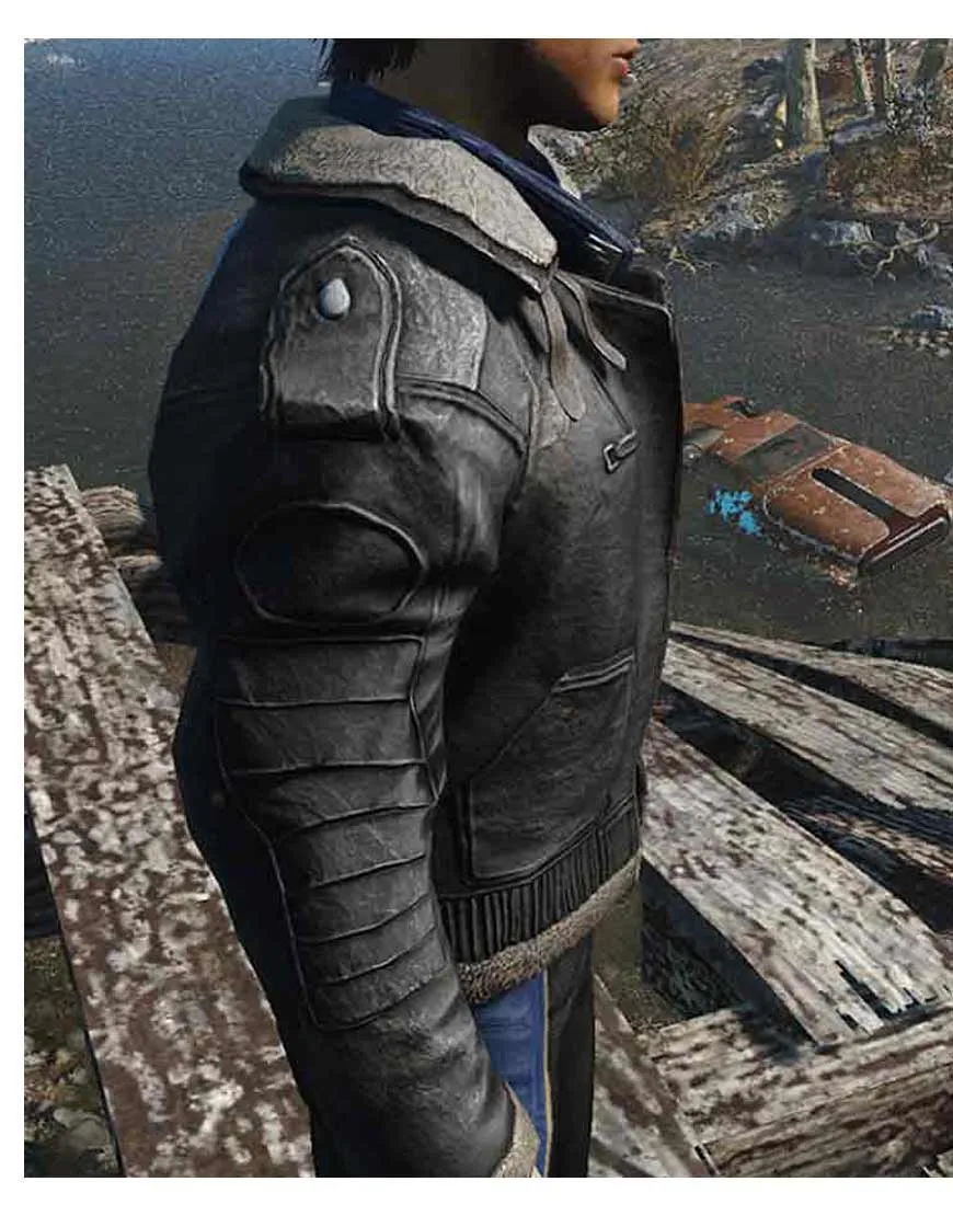 Distressed Brown Leather Fallout 4 Bomber Jacket - UJackets