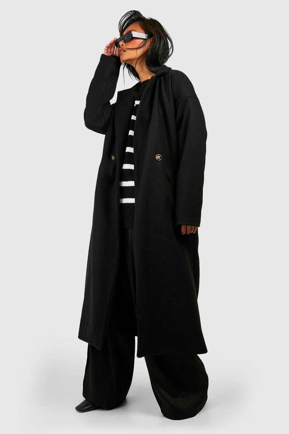 Double Breasted Wool Look Coat