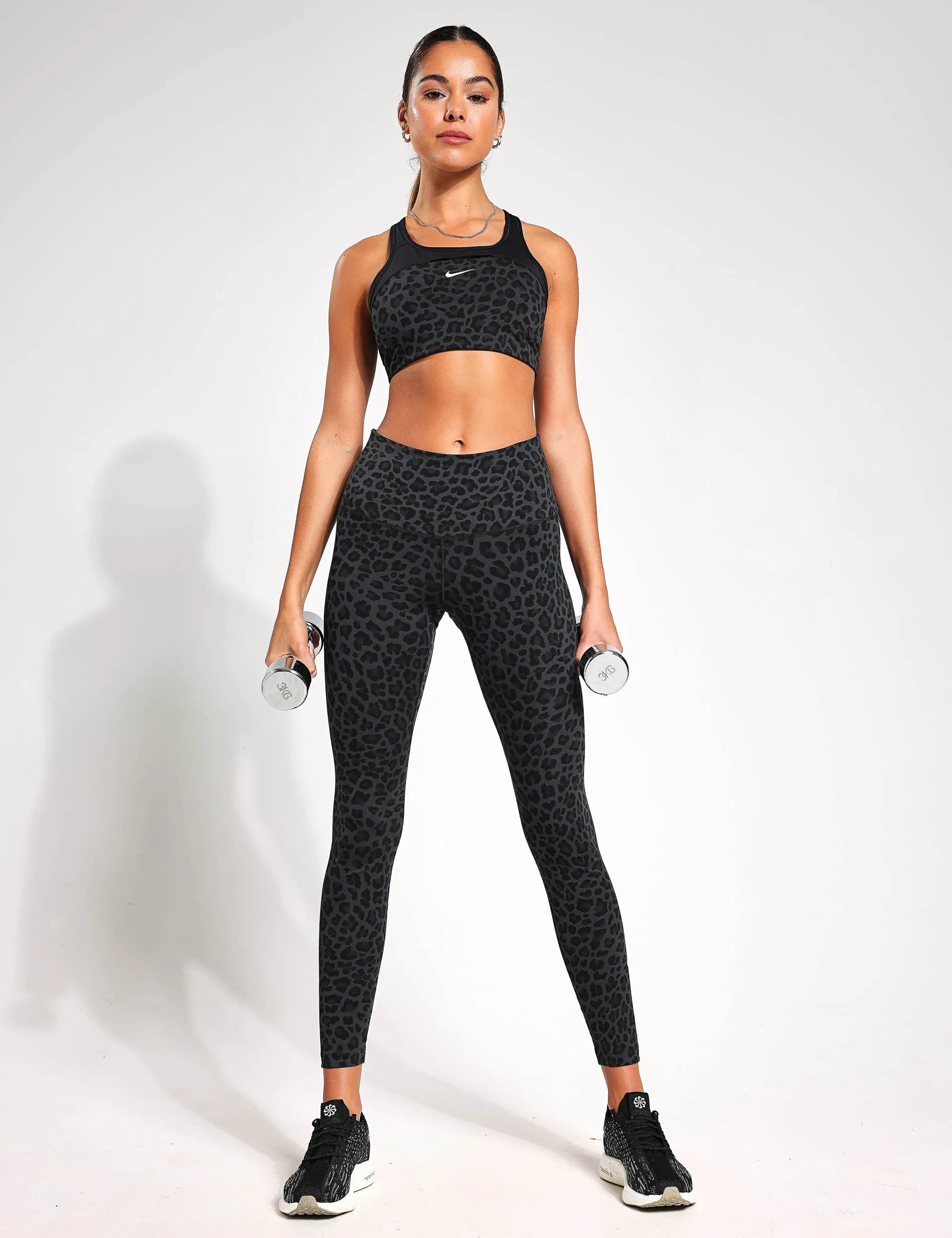 Dri-FIT One High Waisted Printed Tights - Grey Leopard