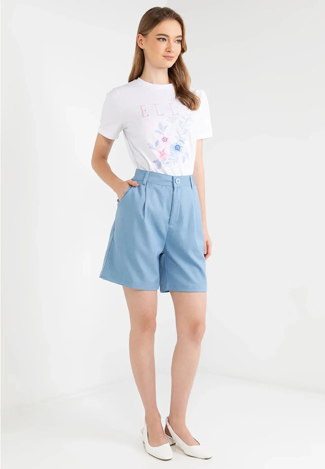 ELLE Leisure Logo Graphic ''Spring Floral'' Print Tee