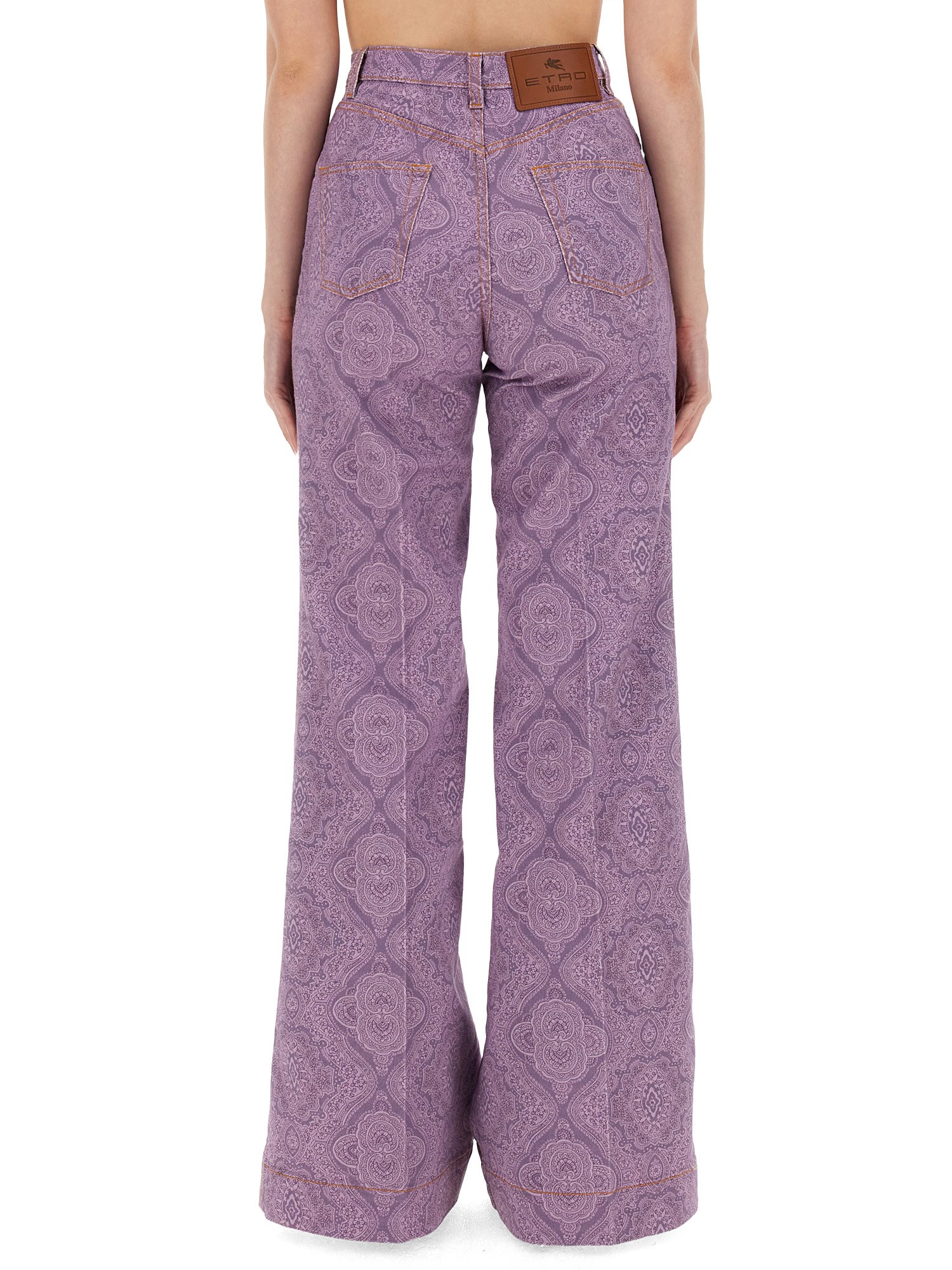 ETRO    FLARE FIT JEANS WITH PEGASUS BUTTONS