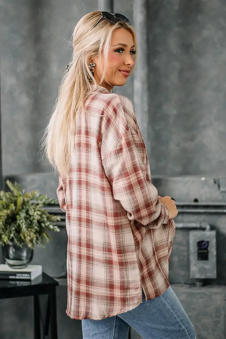 Feeling Fine Flannel Top | Red