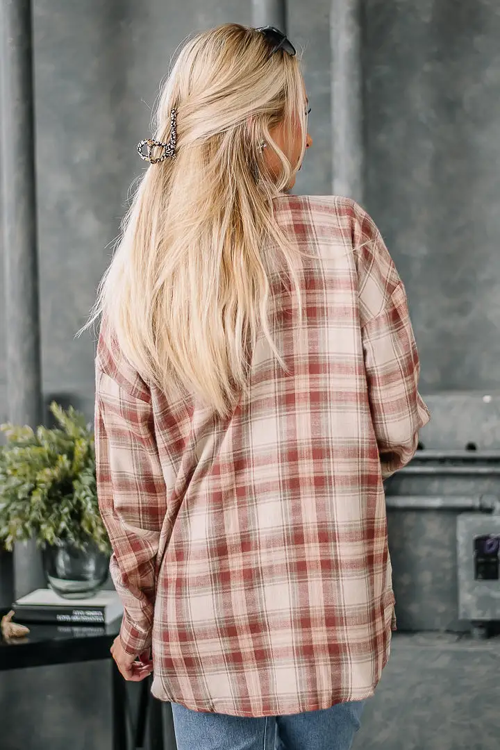 Feeling Fine Flannel Top | Red