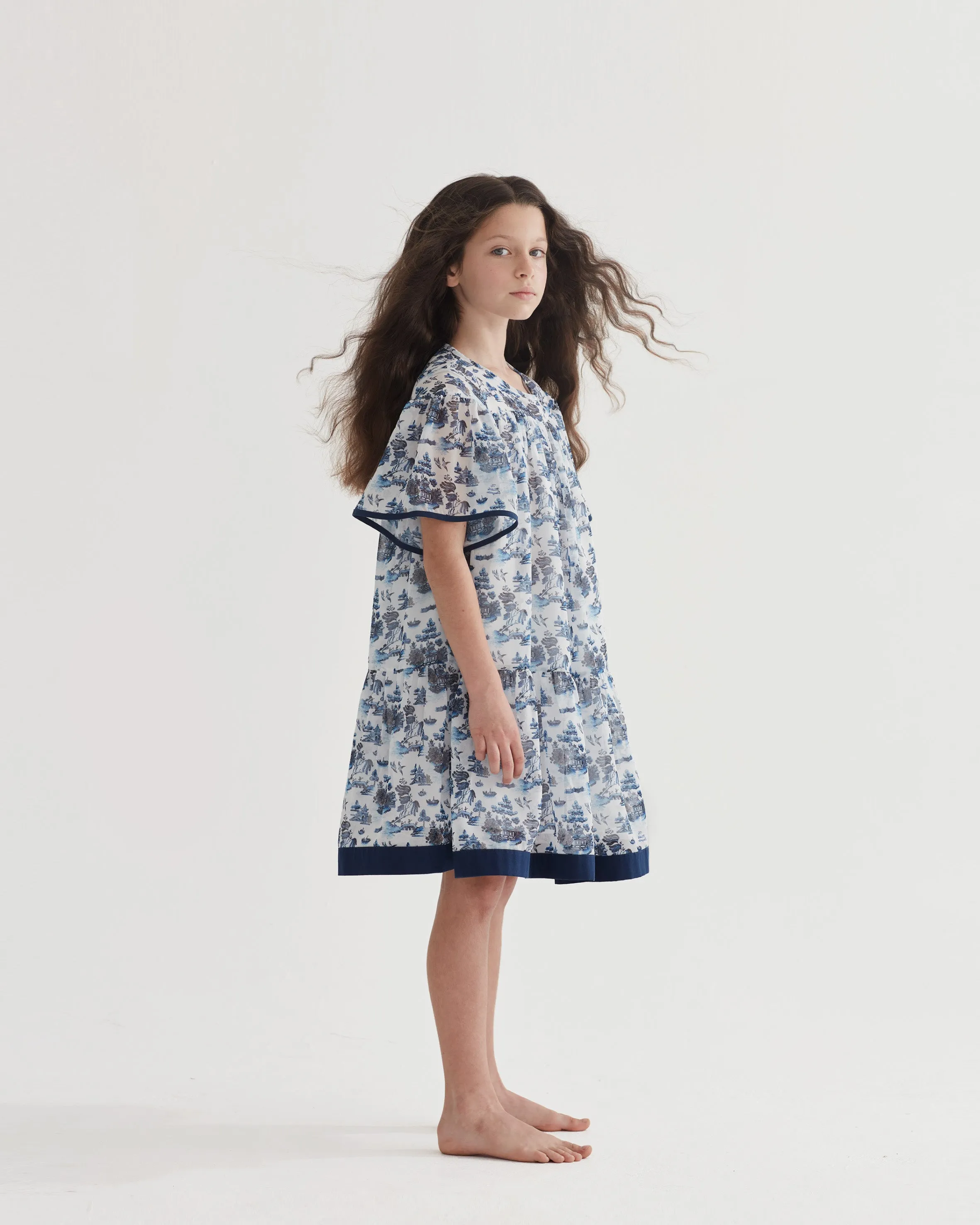 FLOAT YOUR BOAT DRESS-WILLOW PATTERN