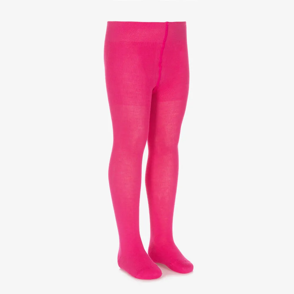 Girls Pink Cotton Tights