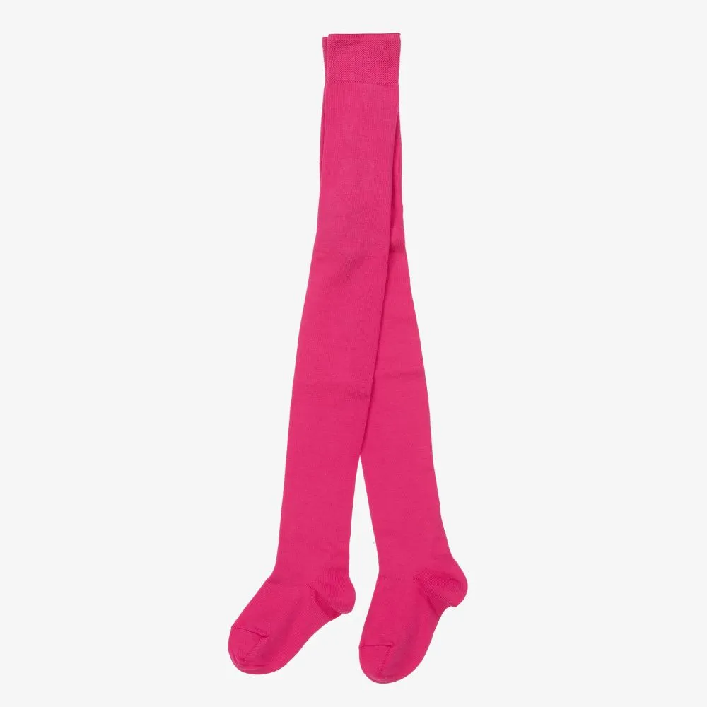 Girls Pink Cotton Tights