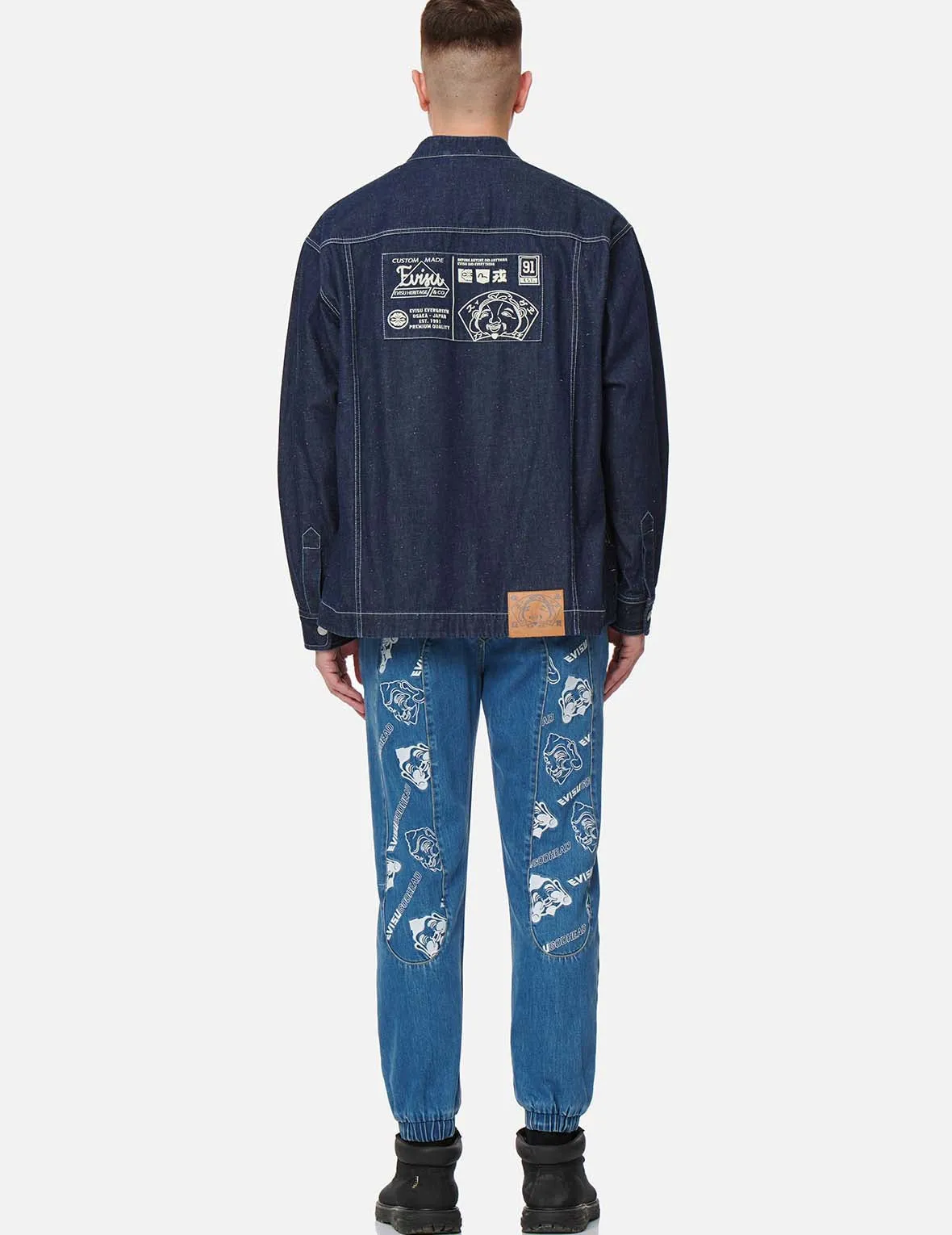 Godhead Label Embroidery Denim Chinese Jacket