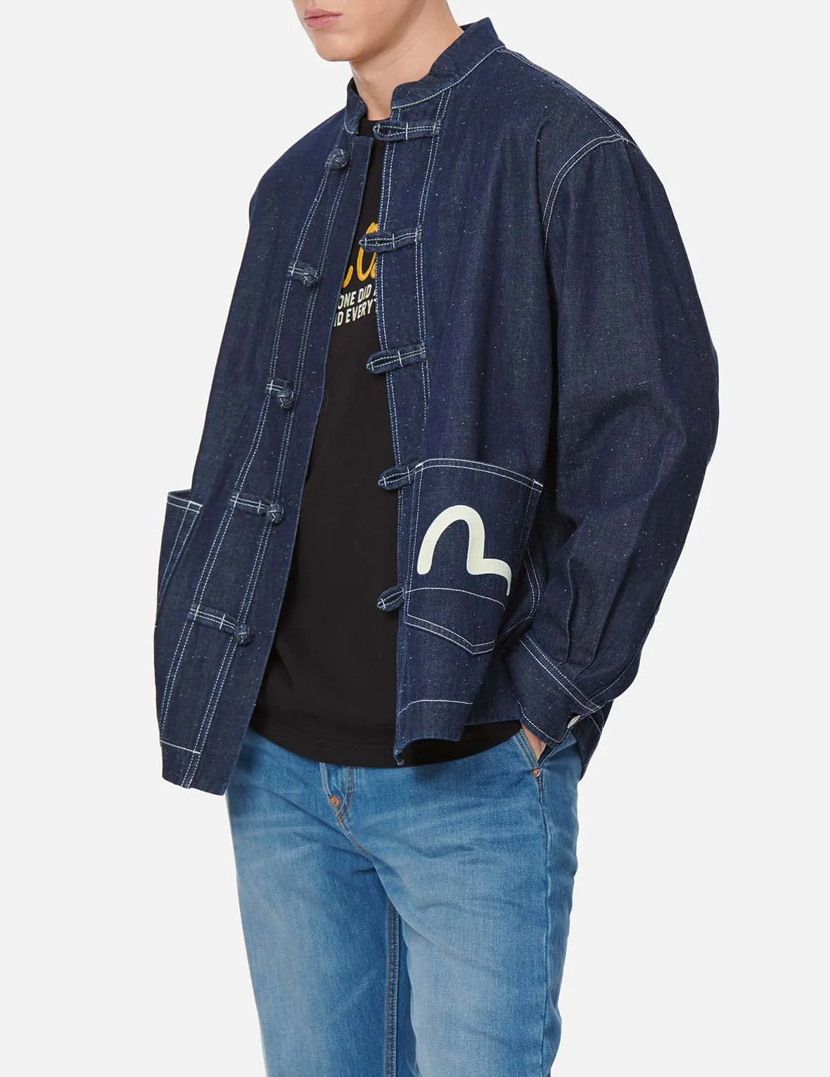 Godhead Label Embroidery Denim Chinese Jacket