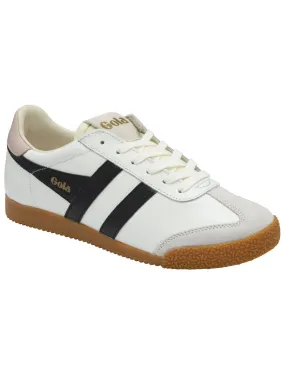 Gola Elan Leather Sneaker in White/Black/Chalk Pink