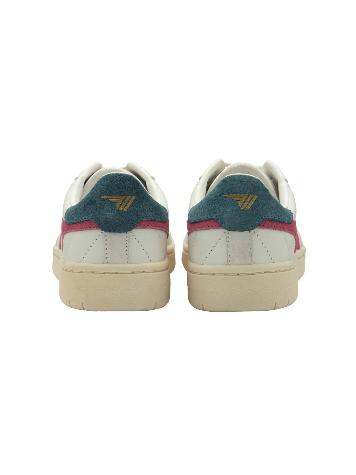 Gola Falcon Sneakers in White/Flouro Pink/Peacock