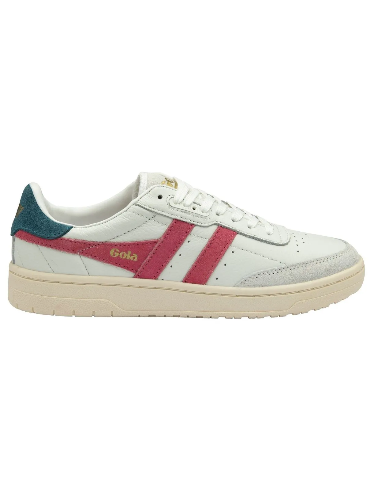 Gola Falcon Sneakers in White/Flouro Pink/Peacock