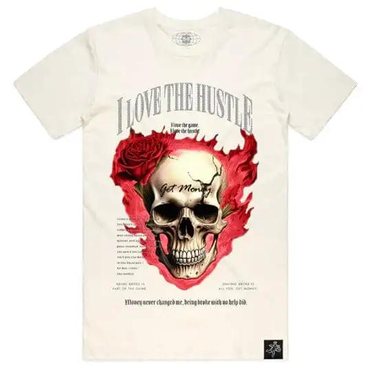 Hasta Muerte Hustle Daily AJ1 SM Love The Hustle Skull T Shirt (Natural)