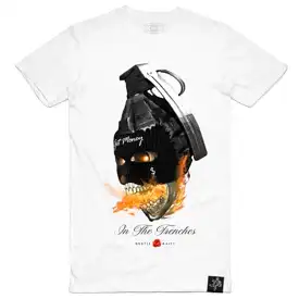 Hasta Muerte Hustle Daily AJ3 HNS Grenade Trenches T Shirt (White)