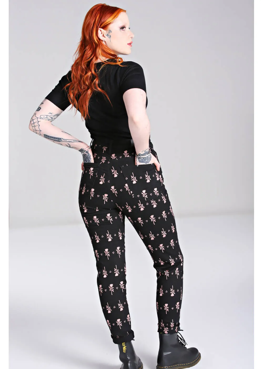 Hell Bunny The Lover Rose 80's Jeans Black