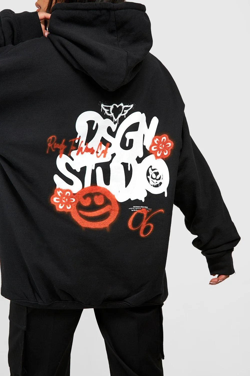 Hoodies & Sweatshirts | Petite Dsgn Studio Graffiti Back Print Hoodie | boohoo