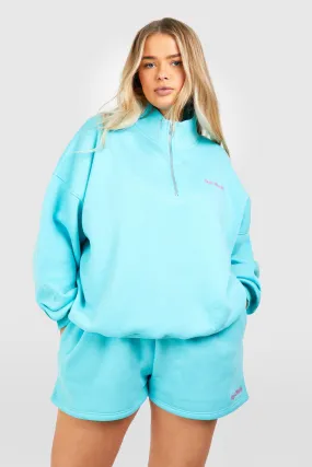 Hoodies & Sweatshirts | Plus Dsgn Studio Script Oversized Half Zip Sweatshirt | boohoo