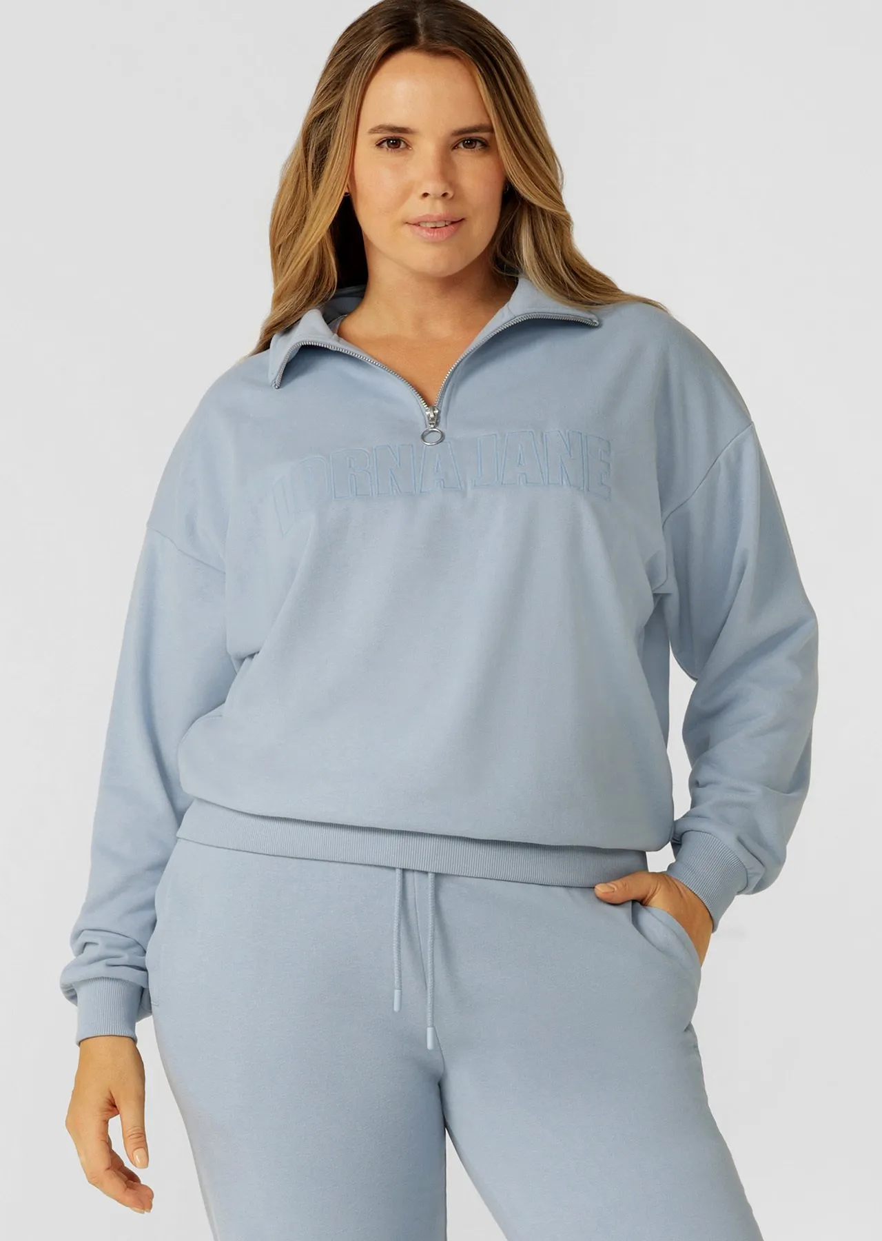 Iconic Quarter Zip Sweat | Blue | Jackets, Hoodies and Sweats | Lorna Jane Australia