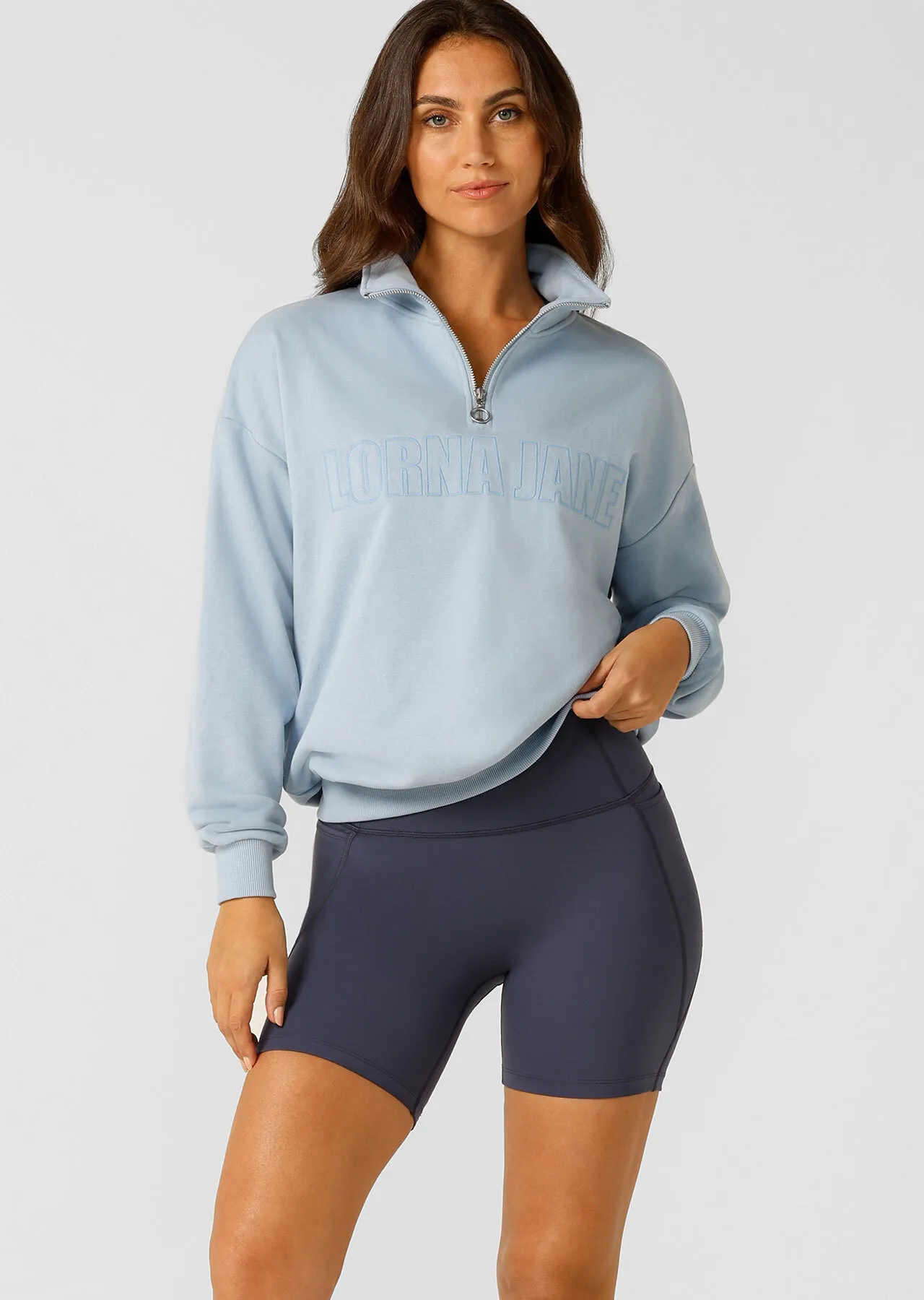 Iconic Quarter Zip Sweat | Blue | Jackets, Hoodies and Sweats | Lorna Jane Australia